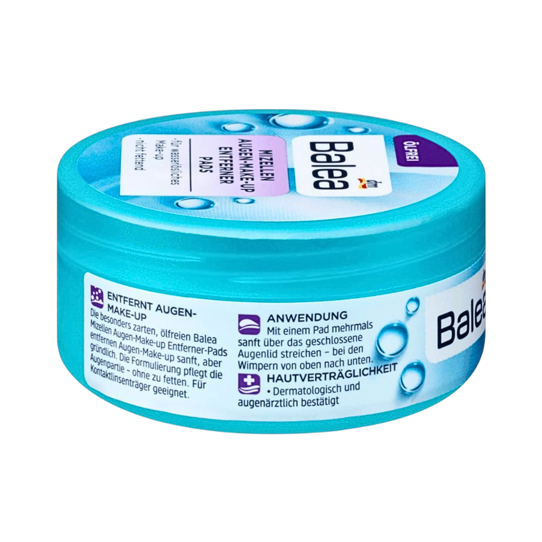 Диски для снятия макияжа с глаз Balea Micellar Eye Make-up Remover, без масла – 2 × 50 шт.