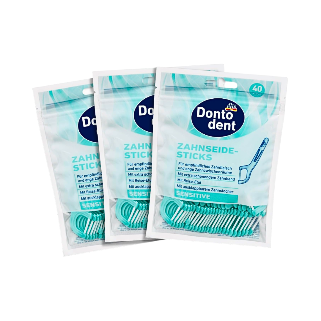 Зубная нить Dontodent Sensitive – 3 × 40 шт. (120 шт.)
