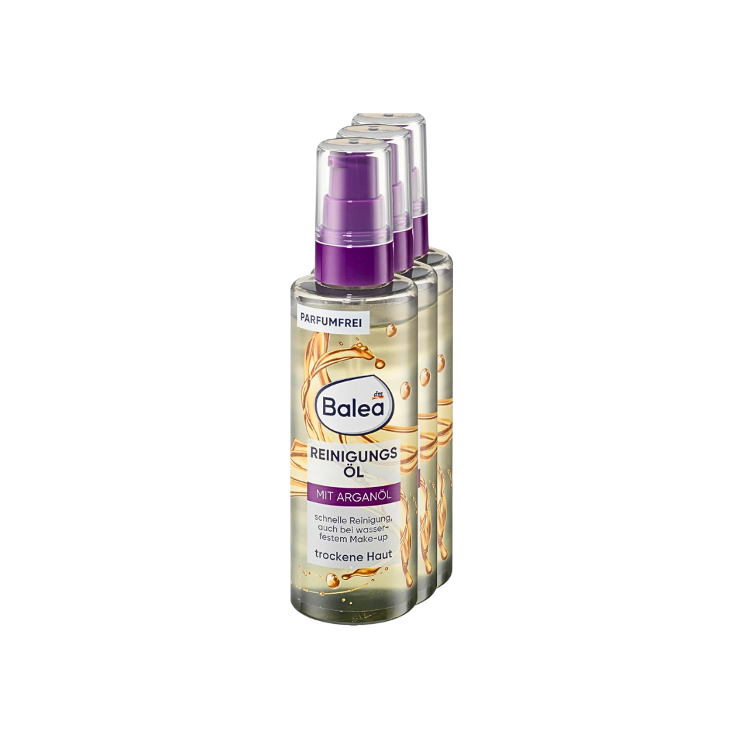 Balea Cleansing Oil Argan Oil – 3 × 100 мл – без отдушек и водостойкий макияж