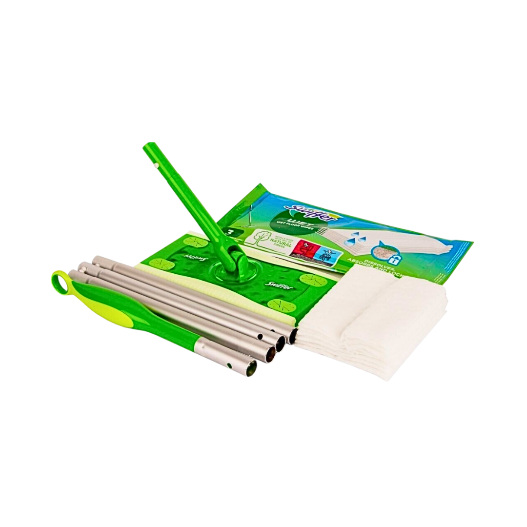 Стартовый набор Swiffer Wet & Dry Mop – Швабра для пола с 8 сухими и 3 влажными салфетками