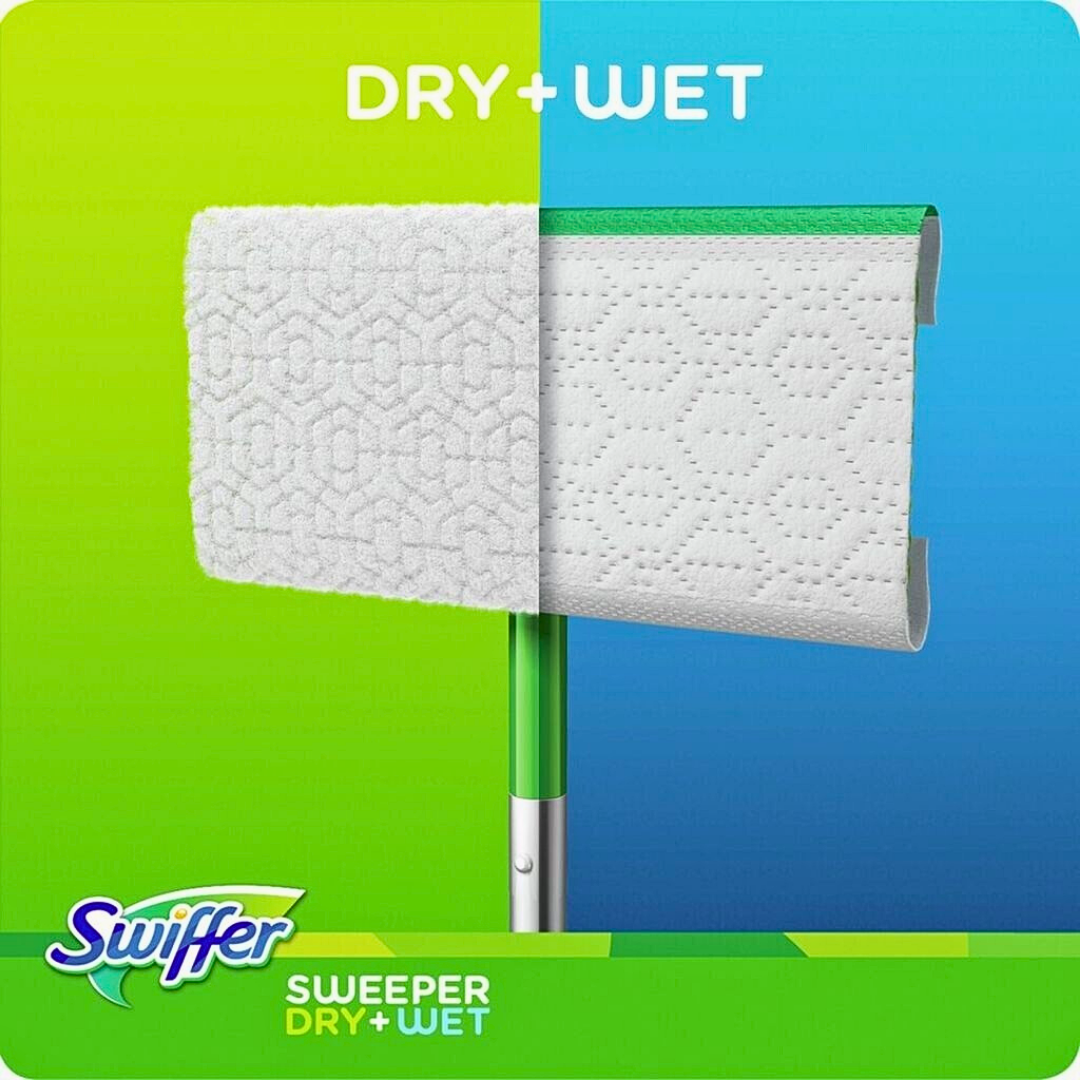Стартовый набор Swiffer Wet & Dry Mop – Швабра для пола с 8 сухими и 3 влажными салфетками