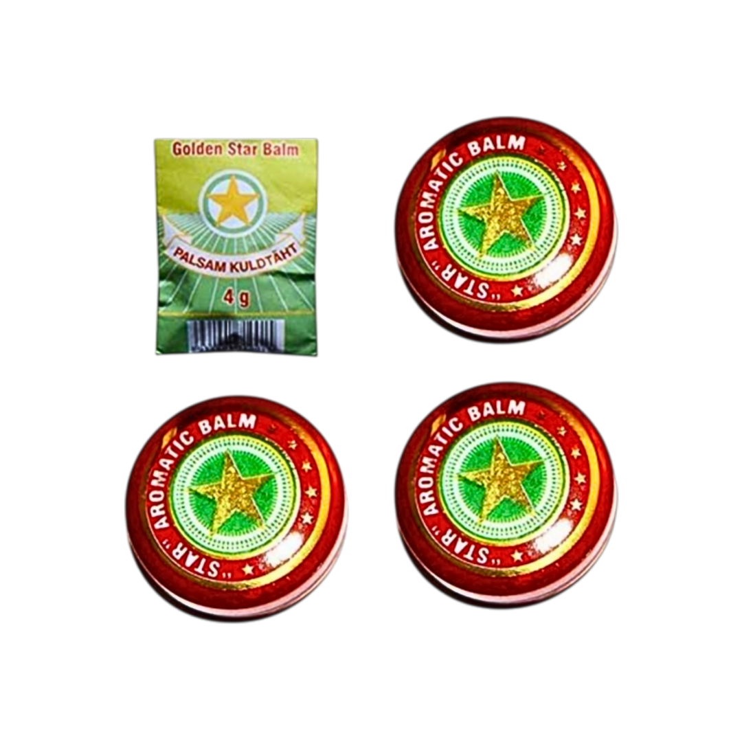 Golden Star Balsam Cao Sao Vàng 3 банки по 4 г – Вьетнамский бальзам от простуды