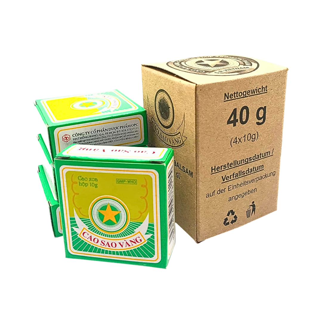 Golden Star Balsam Cao Sao Vàng 4 Dosen à 10 g – Aromatischer Balsam mit ätherischen Ölen