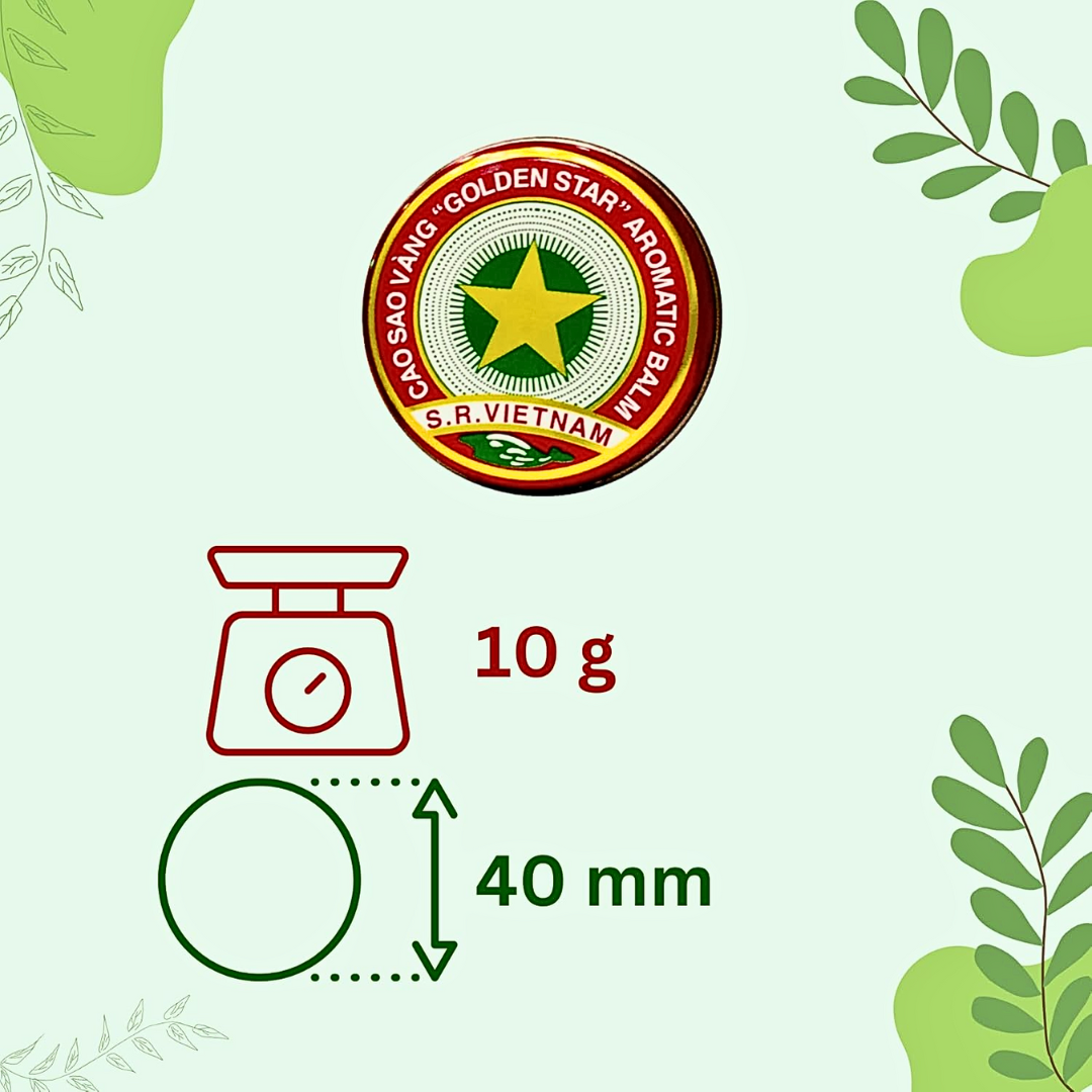 Golden Star Balsam Cao Sao Vàng 4 Dosen à 10 g – Aromatischer Balsam mit ätherischen Ölen