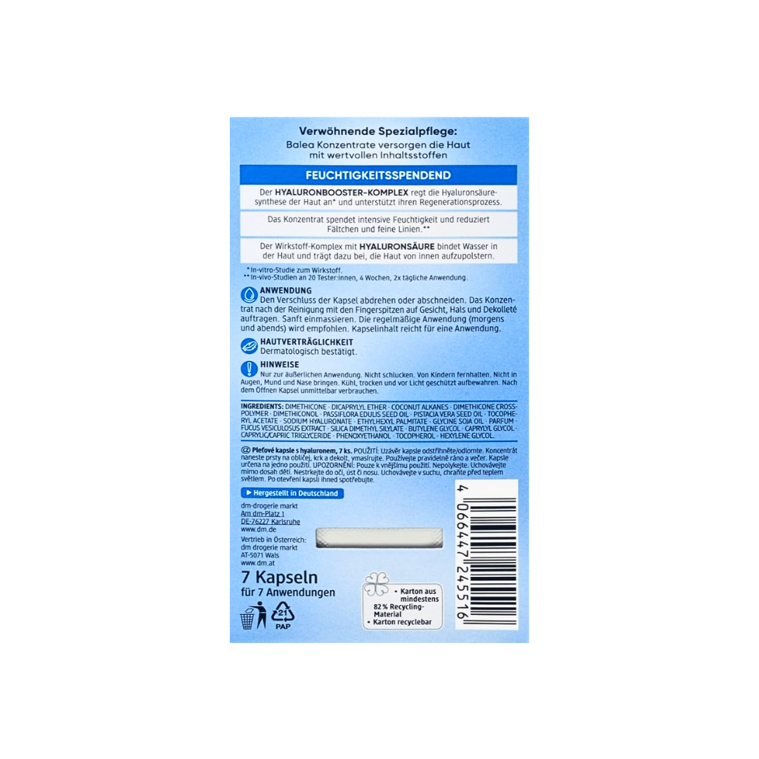 Balea Beauty Concentrate, 4 капсулы – Ретинол · Витамин С · Гиалуроновая кислота · Q10 – 28 капсул