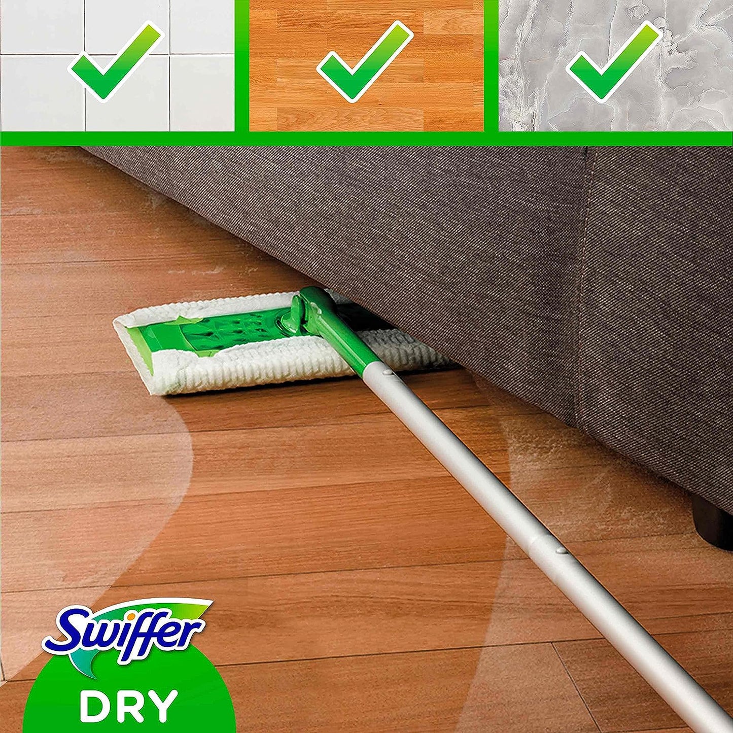 Swiffer Bodenwischer Trockene Bodentücher (80 Tücher) Wischer ideal gegen Staub, Tierhaare & Allergene