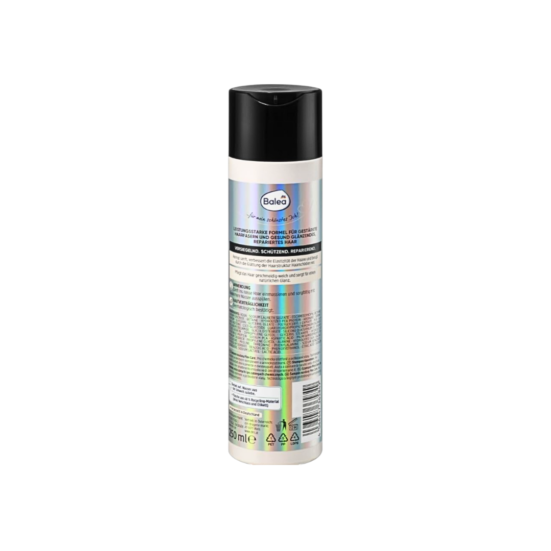Набор Balea Professional: шампунь Plex Care 250 мл + кондиционер 200 мл + масло Glossy & Long 20 мл – восстанавливающий набор из 3 предметов