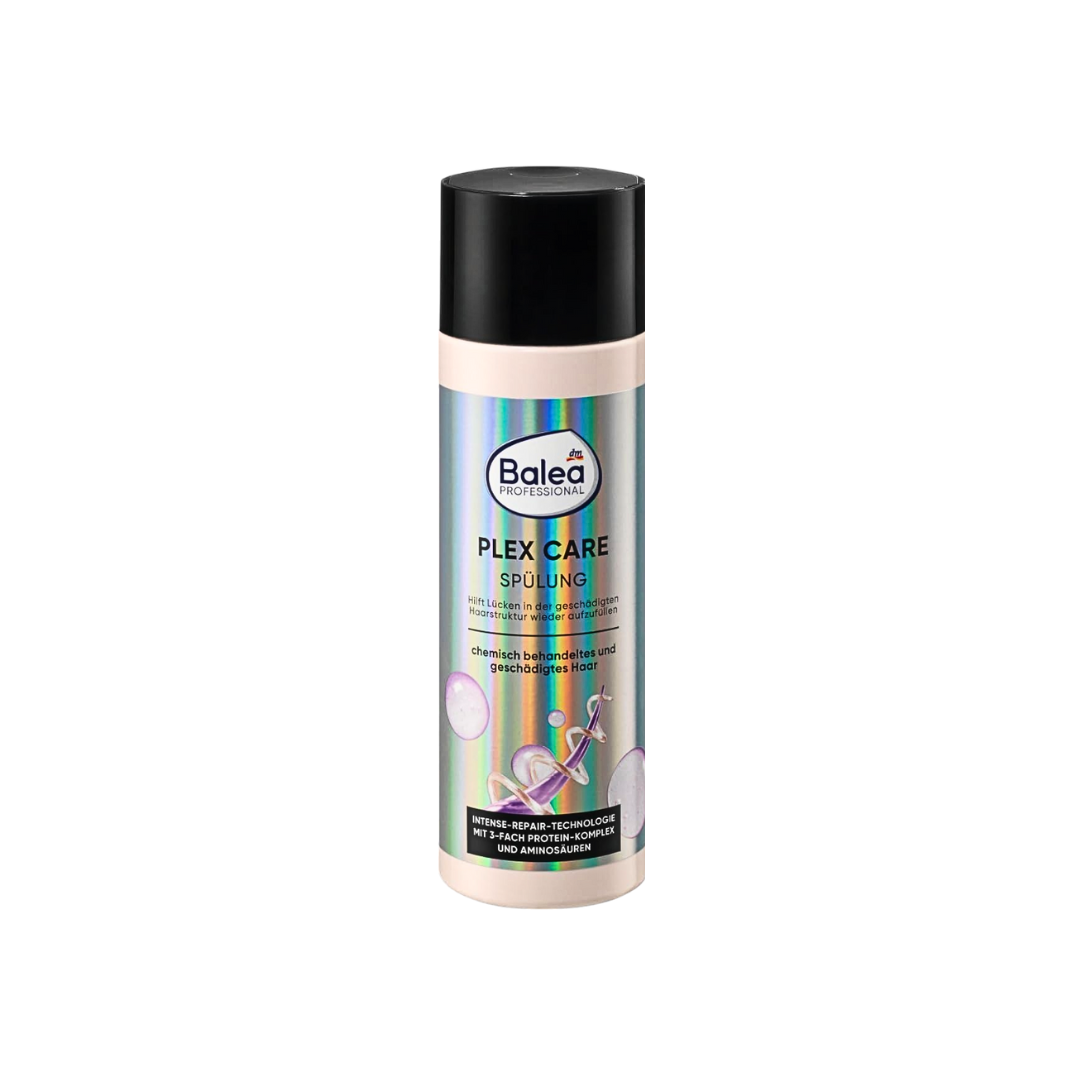 Набор Balea Professional: шампунь Plex Care 250 мл + кондиционер 200 мл + масло Glossy & Long 20 мл – восстанавливающий набор из 3 предметов