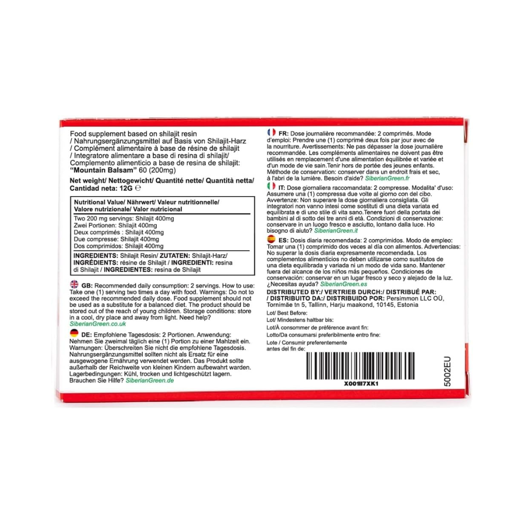 Altai Shilajit – 2 pack of 60 tablets (200 mg)
