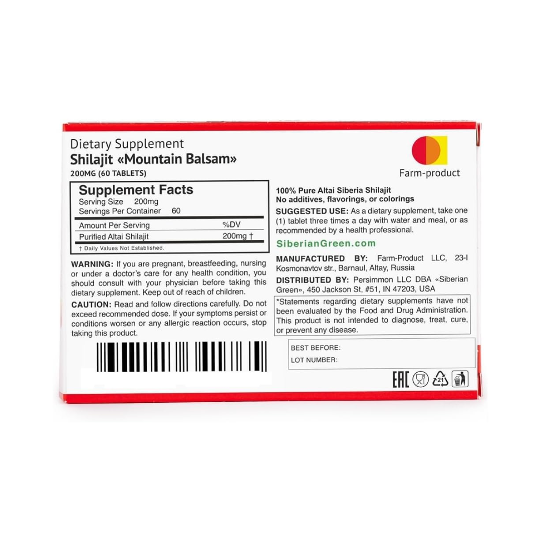Altai Shilajit – 2 pack of 60 tablets (200 mg)
