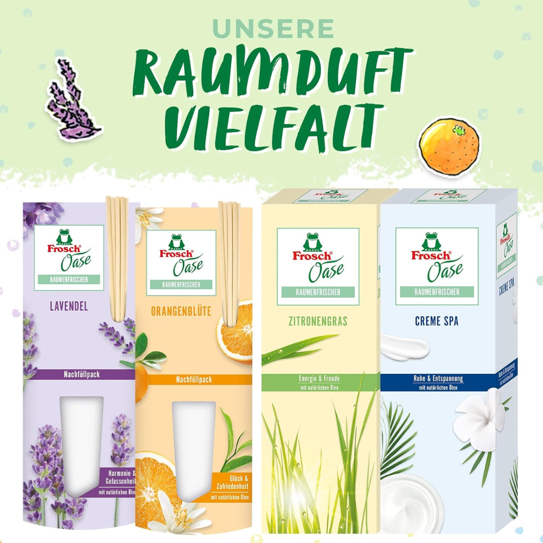 Освежитель воздуха Frosch Oase Room Freshener Lemongrass – сменная упаковка 90 мл