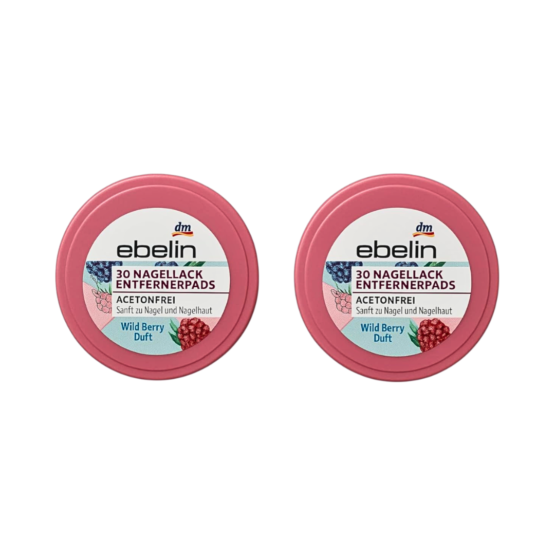 Nail polish remover pads acetone-free, caring, Nail Polish Remover Pads Acetone-free, mild and caring, travel size, 2x30 pads by Balea