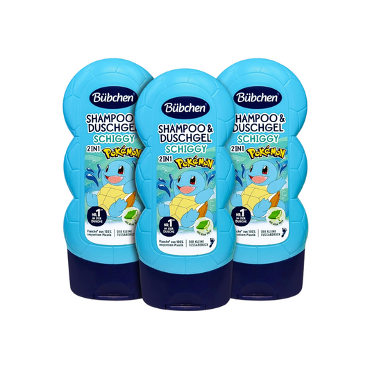 Шампунь и гель для душа Bübchen 2-в-1 Pokémon Squirtle – Упаковка из 3 штук (3 x 230 мл) 
