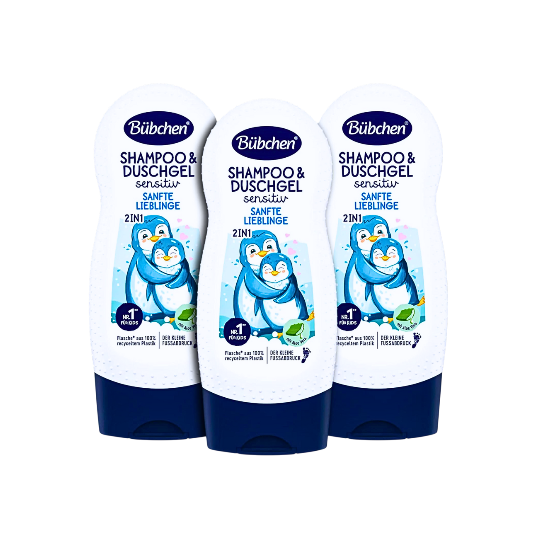 Bübchen 2-в-1 шампунь и гель для душа Gentle Favorites Sensitive – упаковка из 3 штук (3 x 230 мл) 