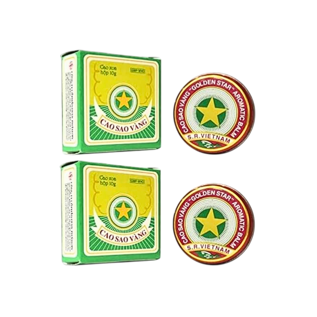 Бальзам Golden Star Cao Sao Vàng 2 банки по 10 г – Ароматический бальзам с эфирными маслами 