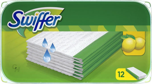 Swiffer Wet Feuchte Wischtücher Bodentücher, Limone, Nachfüllpackung 12er