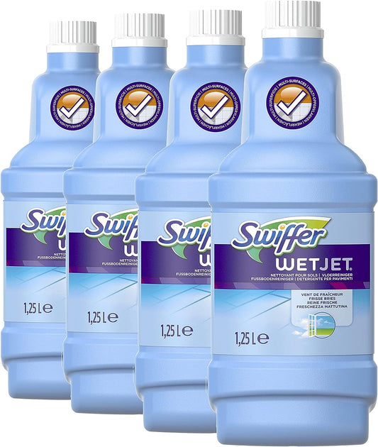 Swiffer Wetjet Lösung Nettoyante für Besen Spray, 4er Pack (4 x 1,25 l)