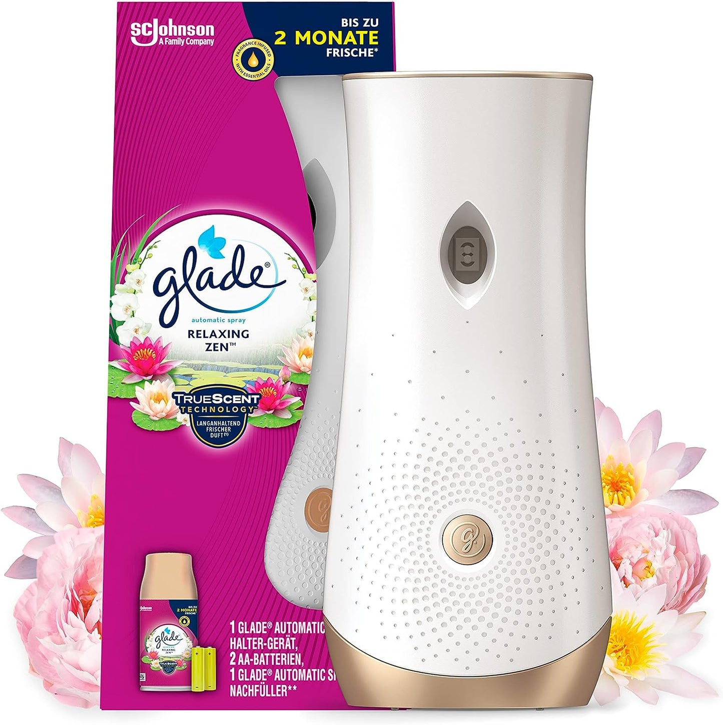 Glade (Brise) Automatic Spray, Raumduft, Halter inkl. 1 Nachfüller, Relaxing Zen, 269 ml