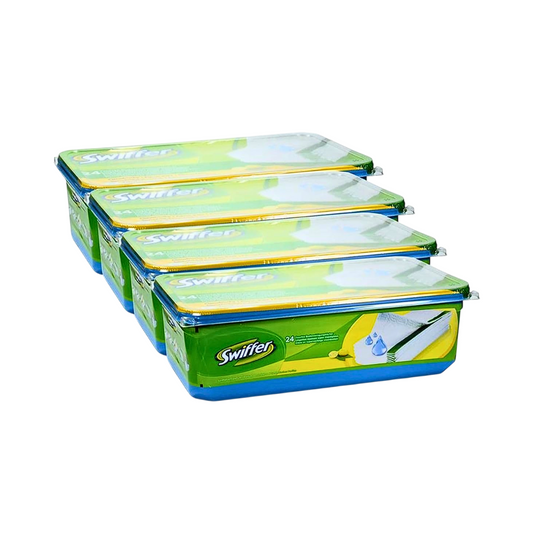 Сменная упаковка влажных салфеток Swiffer - 4 упаковки по 24 салфетки 